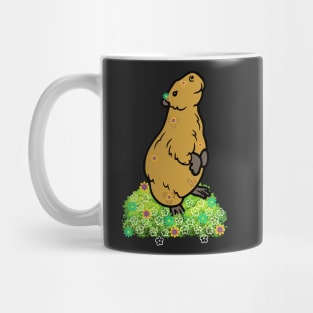 Cute Brown Kawaii Capybara on Back Legs Mug